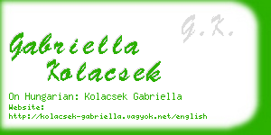 gabriella kolacsek business card